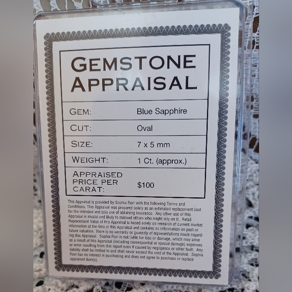 NEW IN PACKAGE APPROXIMATELY  1-CARAT SOPHIA FIORI MIDNIGHT SAPPHIRE OVAL 7X5 mm - Picture 3 of 3